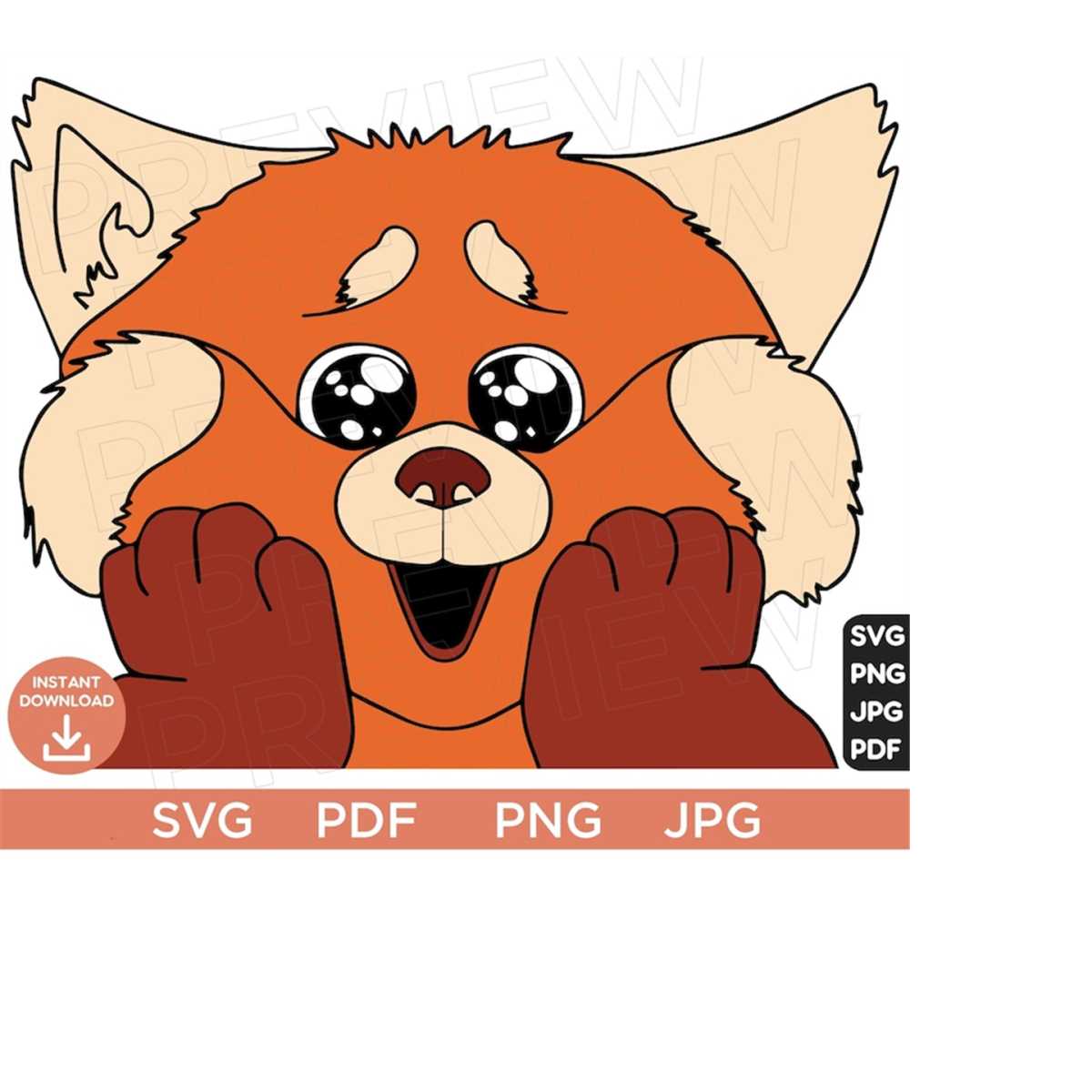 Turning Red Mei Lee clipart SVG png , cut file layered by co - Inspire