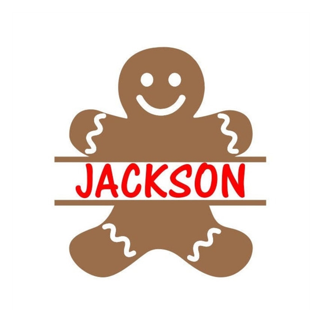 Gingerbread Man SVG, Christmas SVG, Split Name Frame SVG, Di | Inspire ...