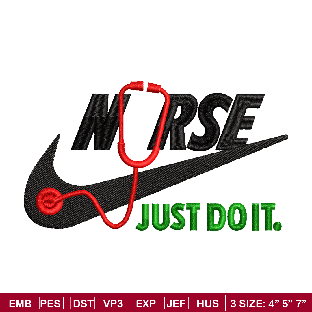 Nurse Nike embroidery design, Nurse Nike embroidery, Nike de Inspire