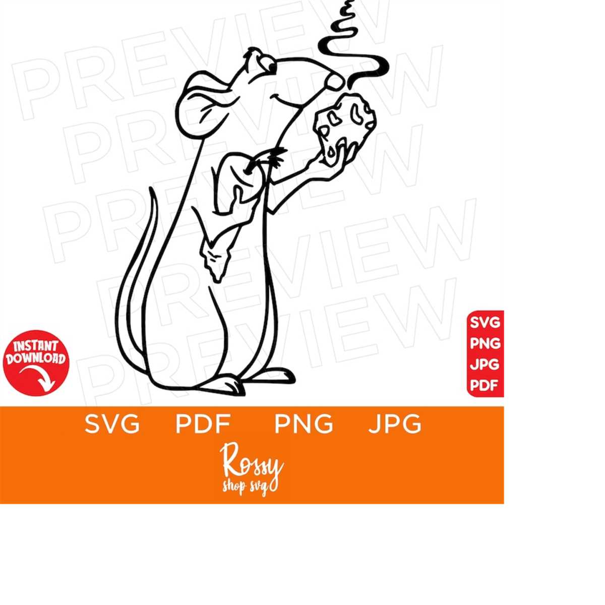 Remy Ratatouille SVG , Disneyland Ears, Clipart, Anyone Can - Inspire ...