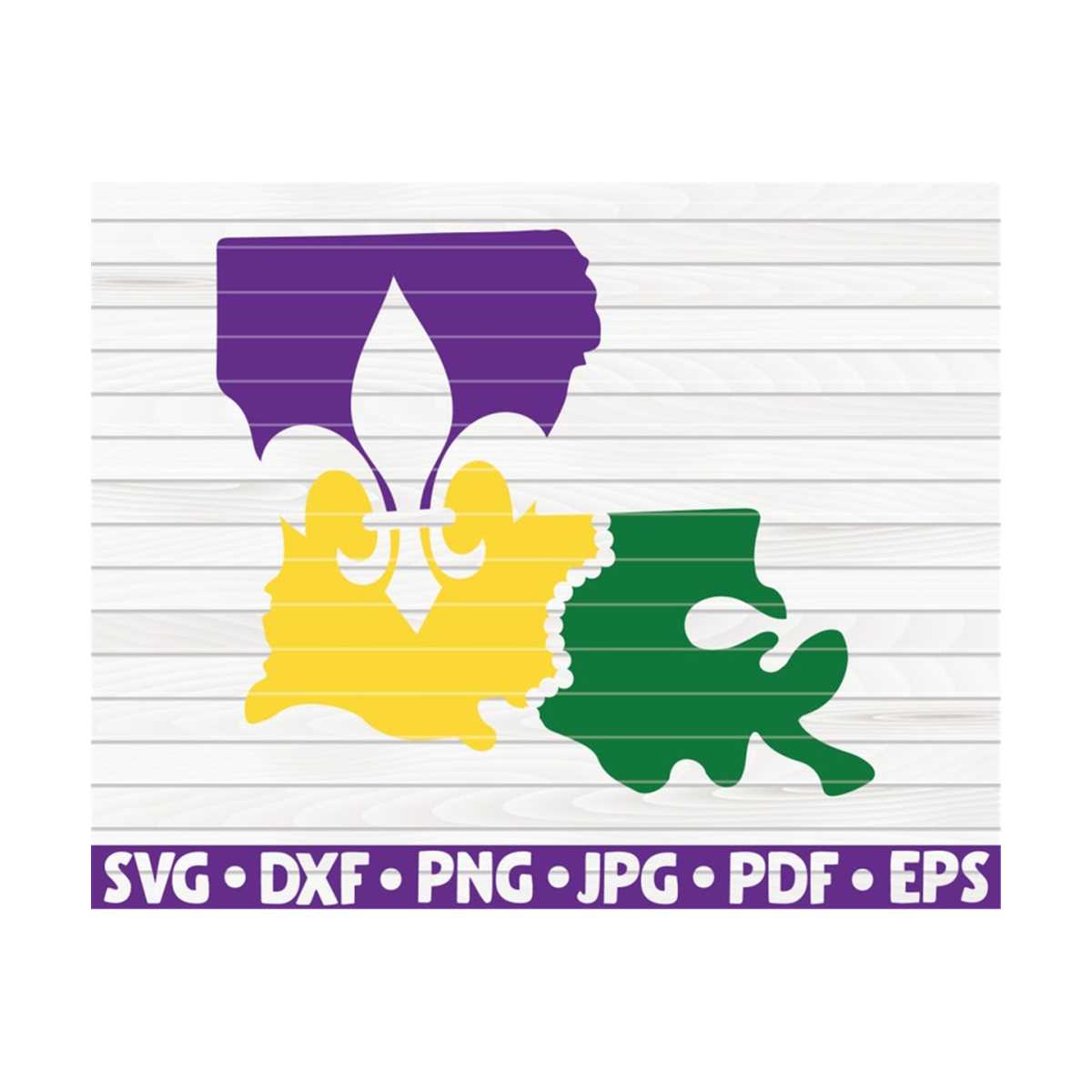 Louisiana state silhouette SVG / Mardi Gras Vector / Cut Fil - Inspire