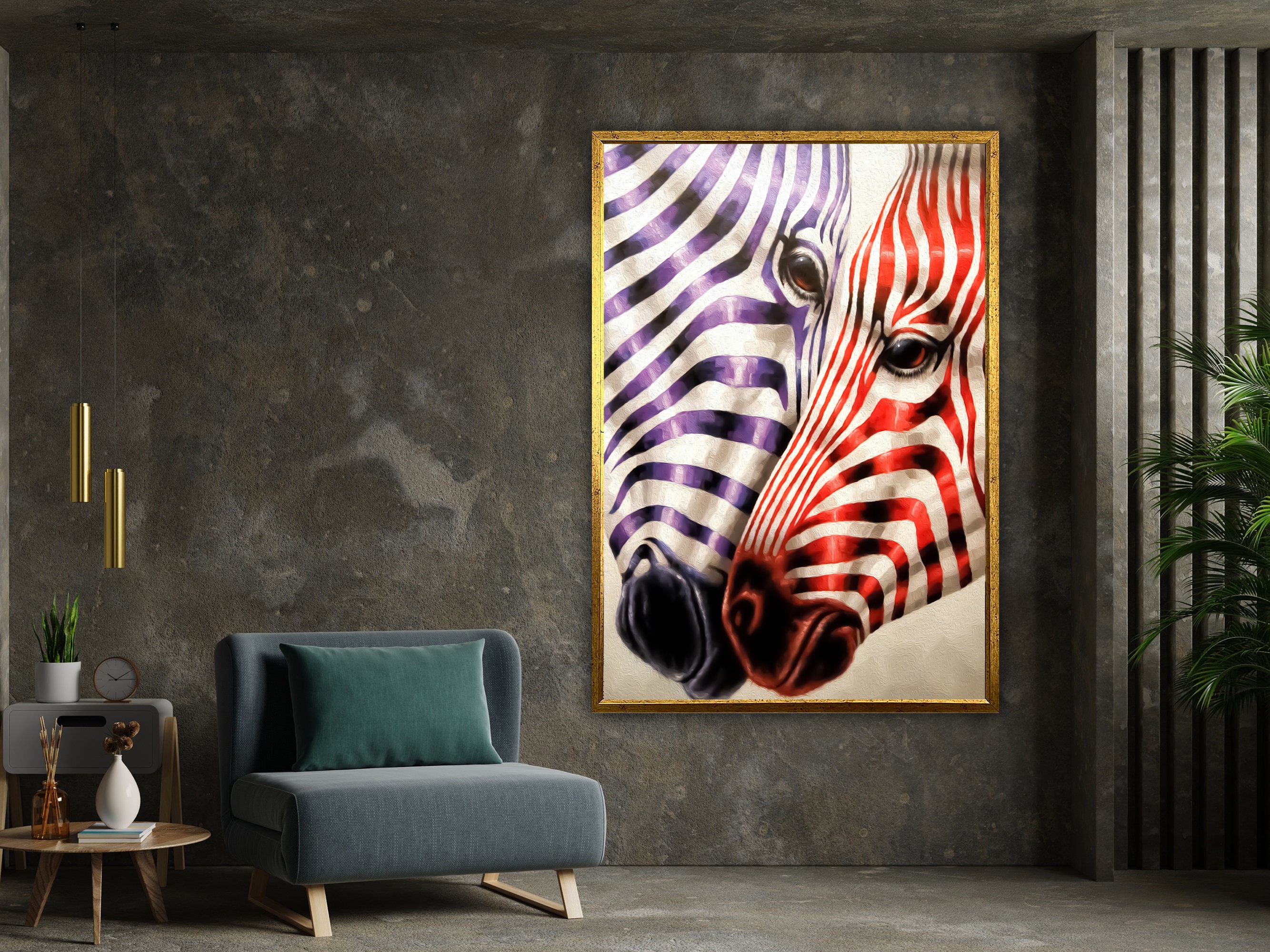 Family Of Zebra Canvas Wall Art, Animals Canvas Art, Zebra W Inspire