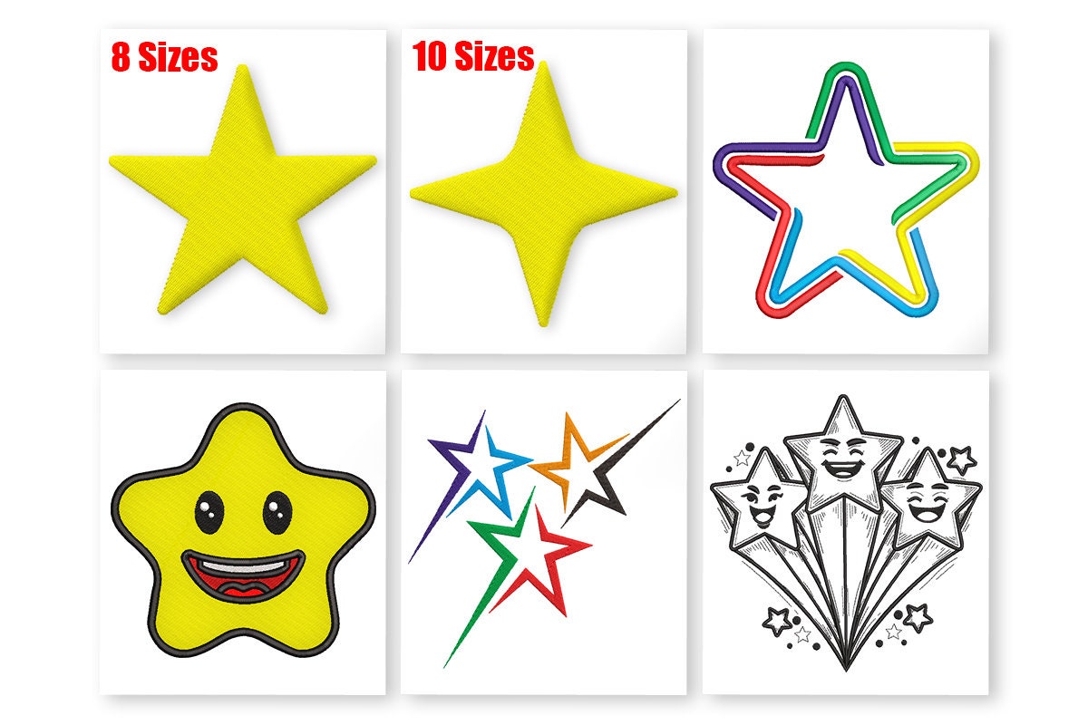Star Embroidery Design Set | Inspire Uplift