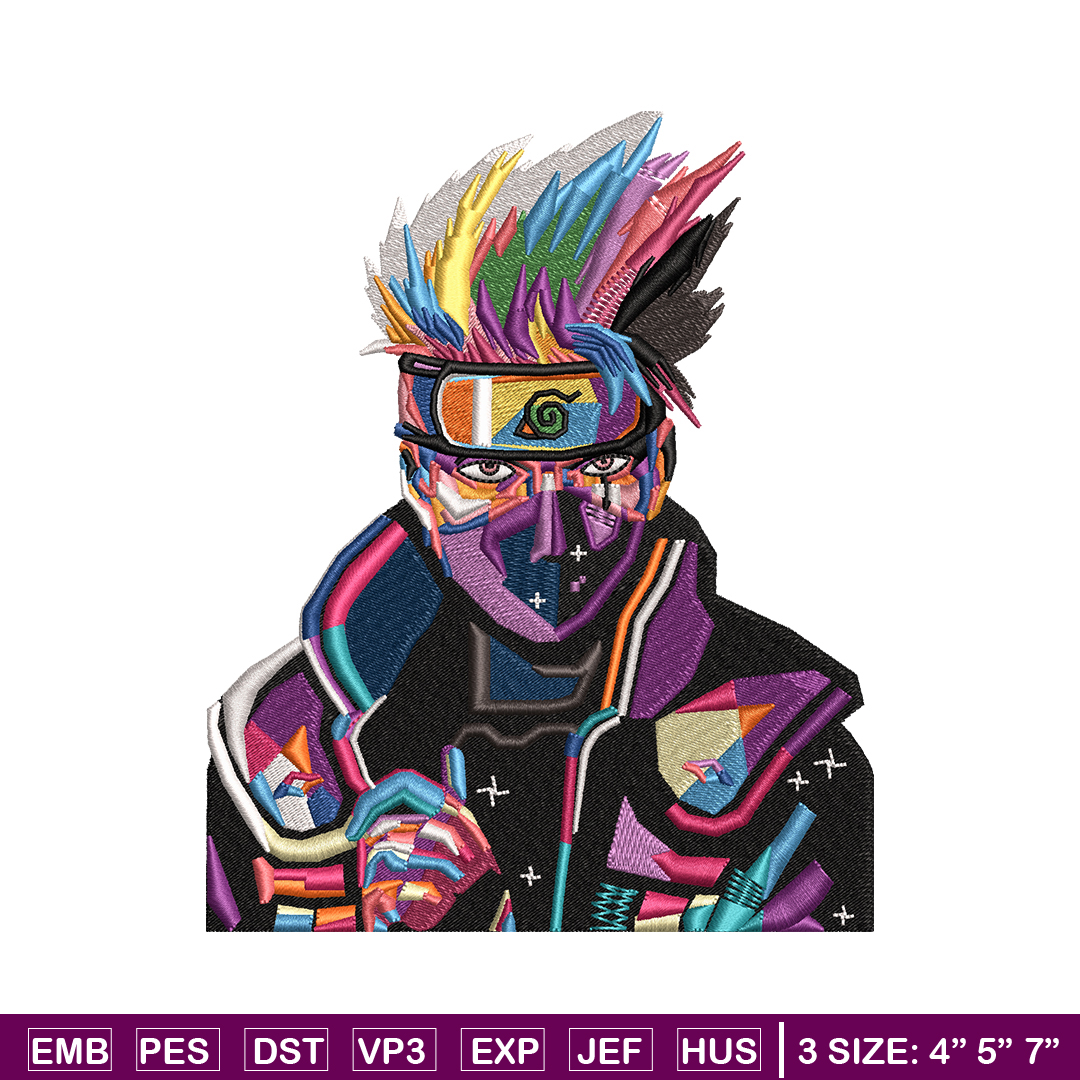 Kakashi color embroidery design, Naruto embroidery, logo des | Inspire ...