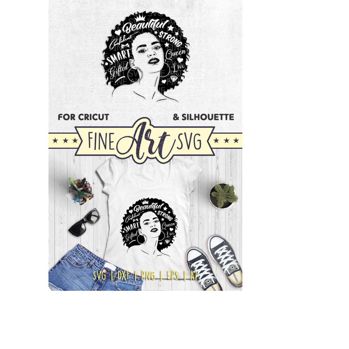 African American Woman SVG Cut File For Cricut Silhouette | | Inspire ...