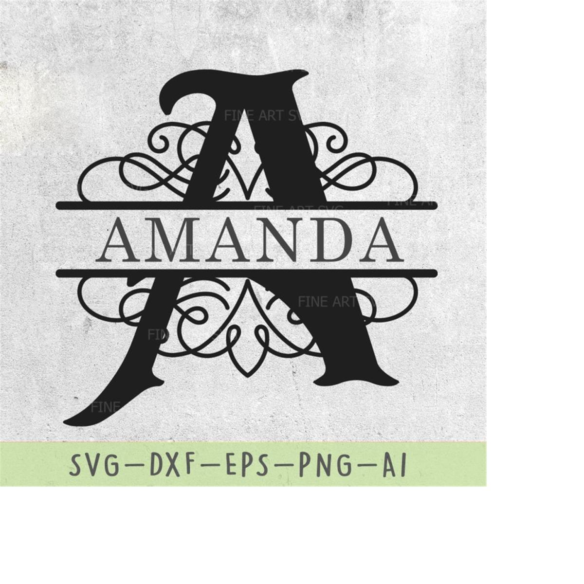 Split Monogram svg files, Monogram SVG, Dxf, Studio3, Eps, P | Inspire