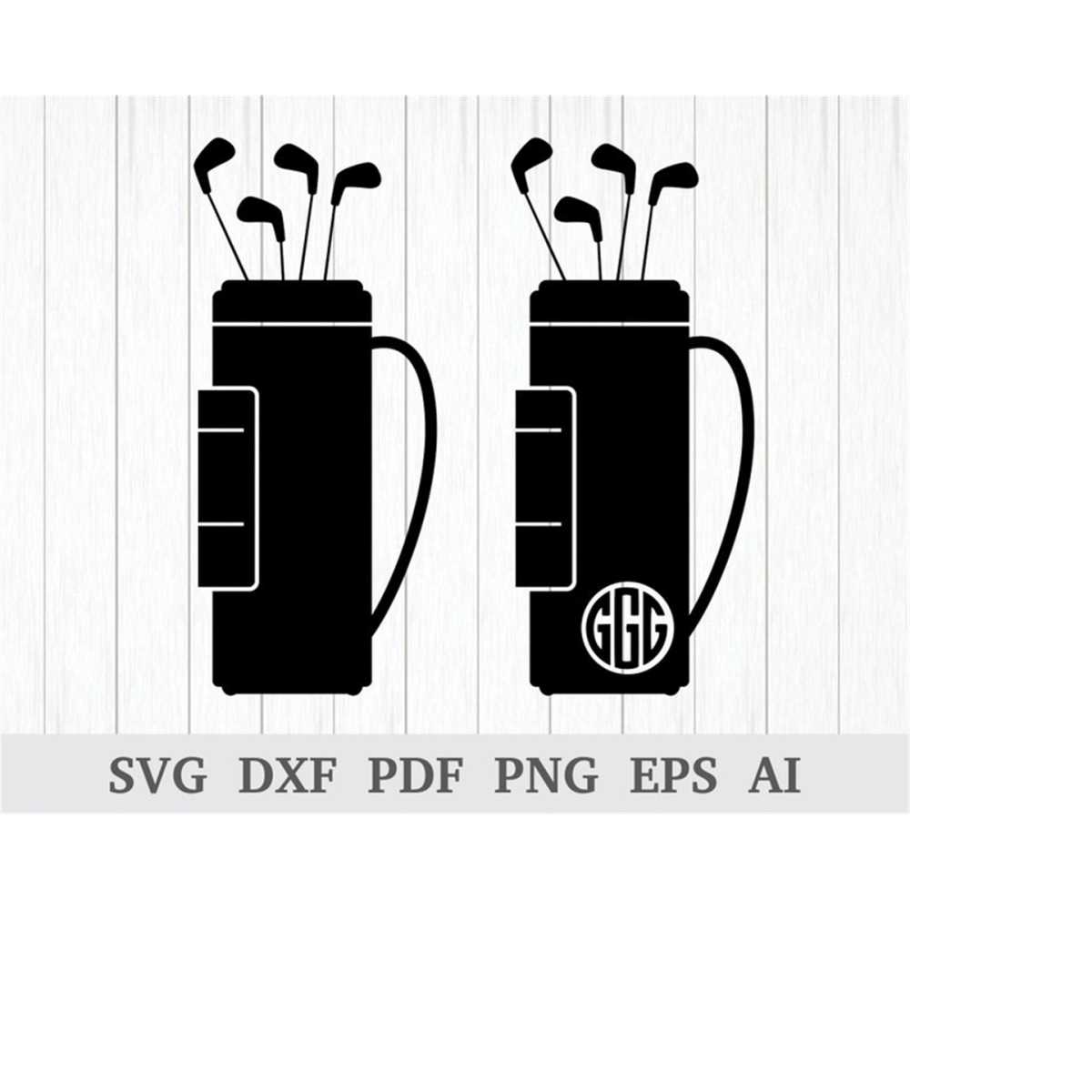 Golf Bag SVG, Golf Bag Monogram SVG, Golf SVG, Golf Bag Clip Inspire