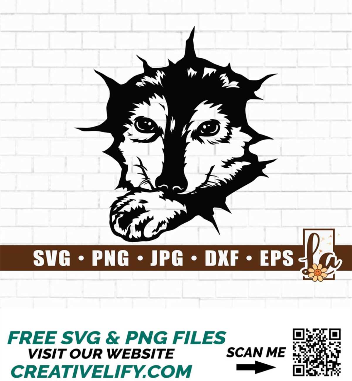 Wolf Scratch Svg Peeking Wolf Svg Cute Wolf Svg Baby W Inspire