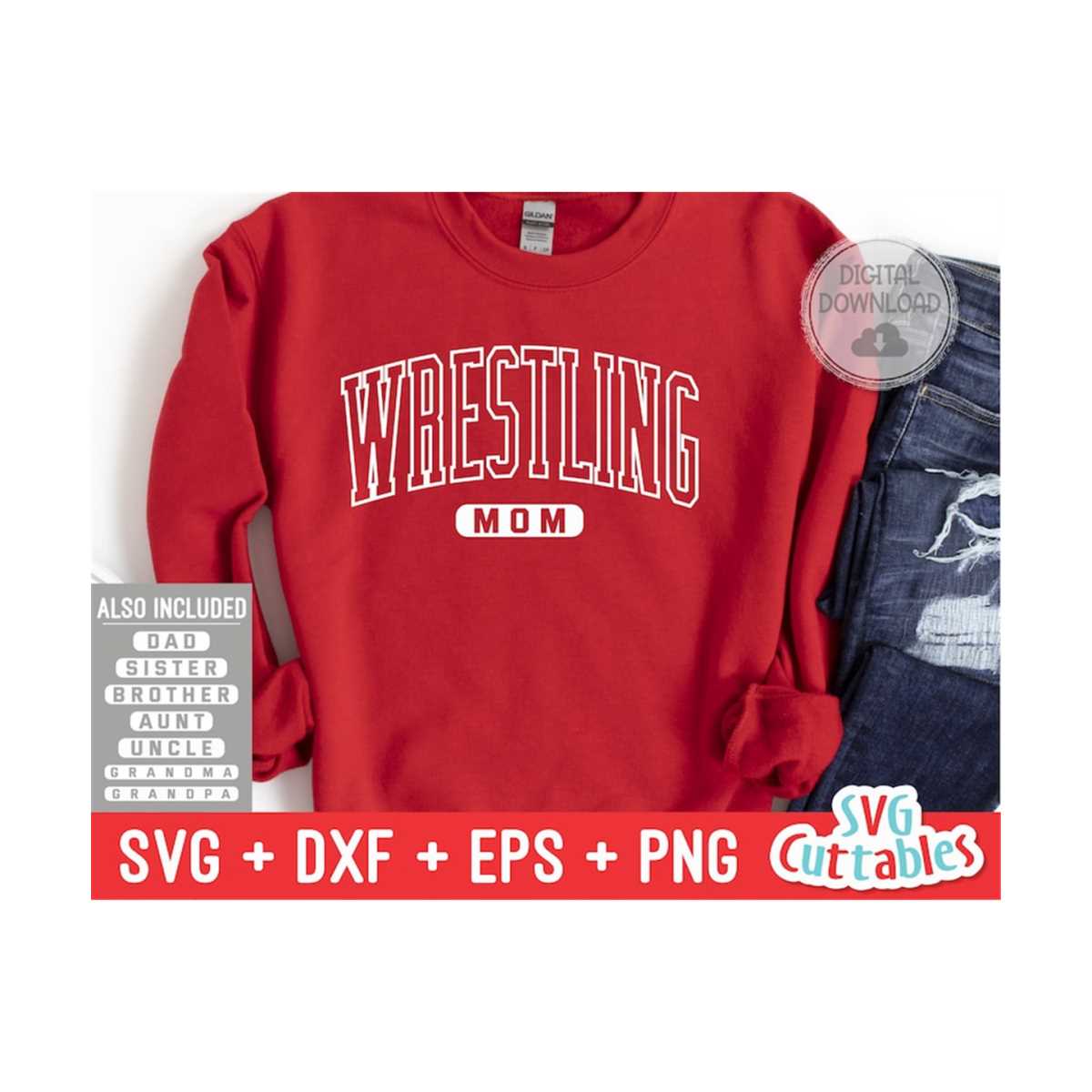 Wrestling Family svg Wrestling Mom svg dxf eps png Inspire