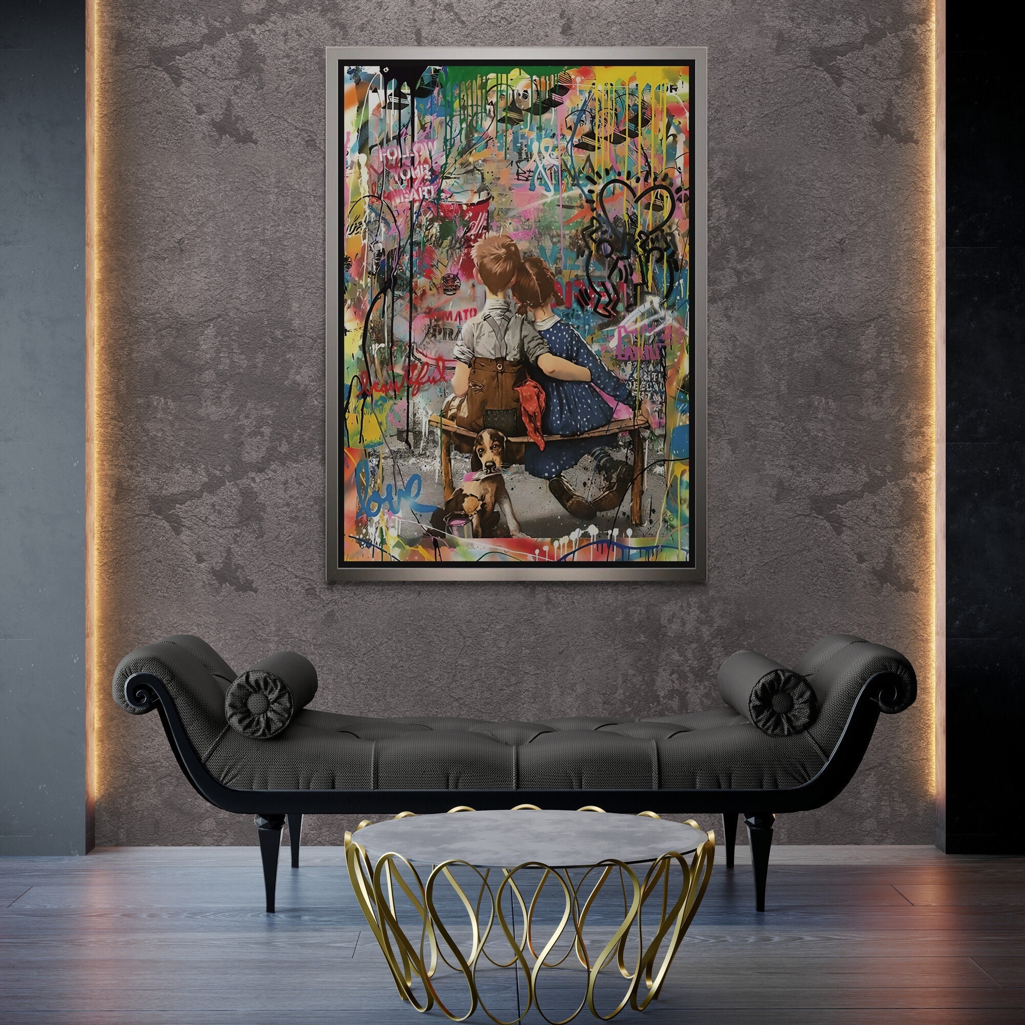 Stampa Tela Banksy Incorniciata Stampa Su Tela Incorniciata Di Banksy