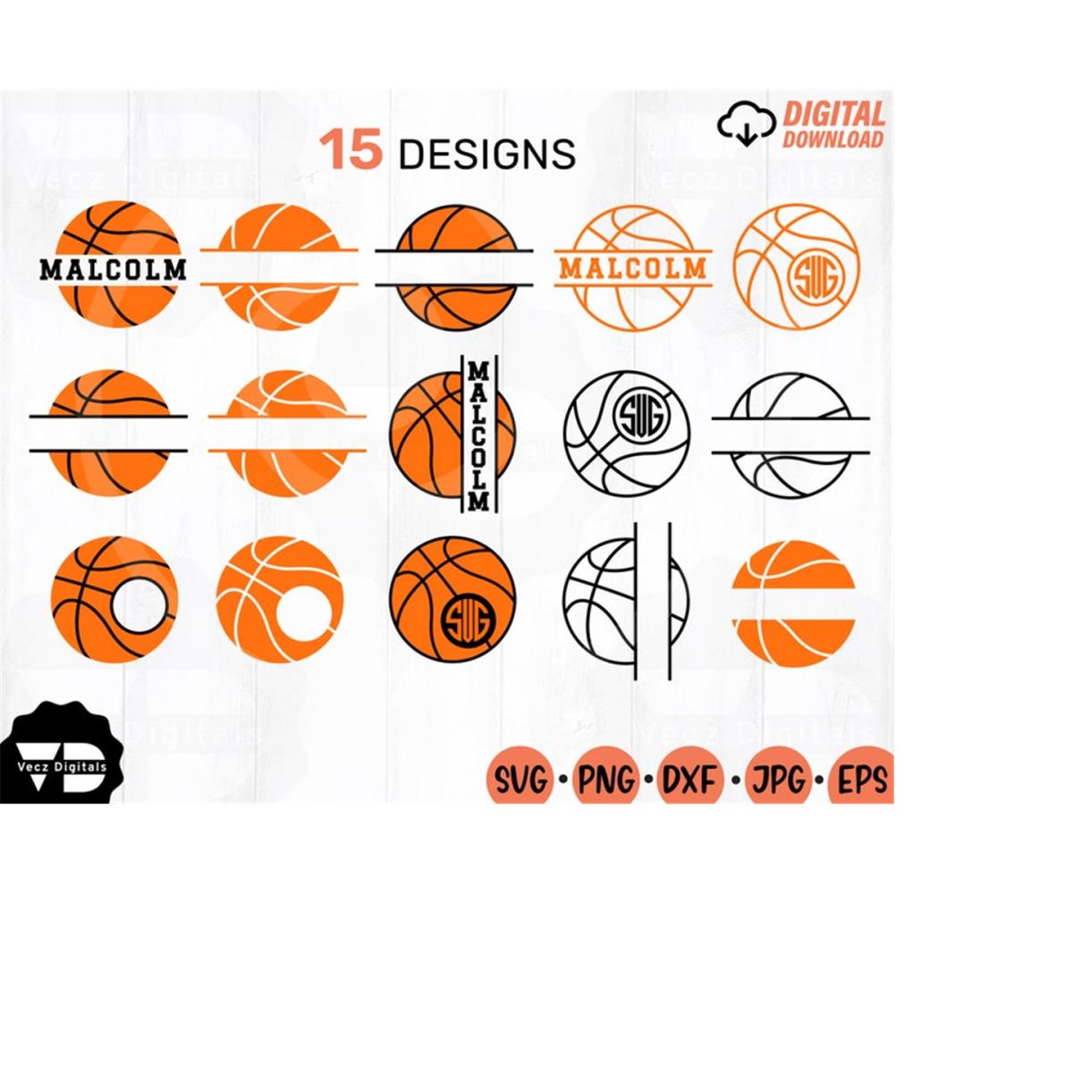 Basketball Monogram SVG Bundle, Basketball Name Svg, Basketb Inspire