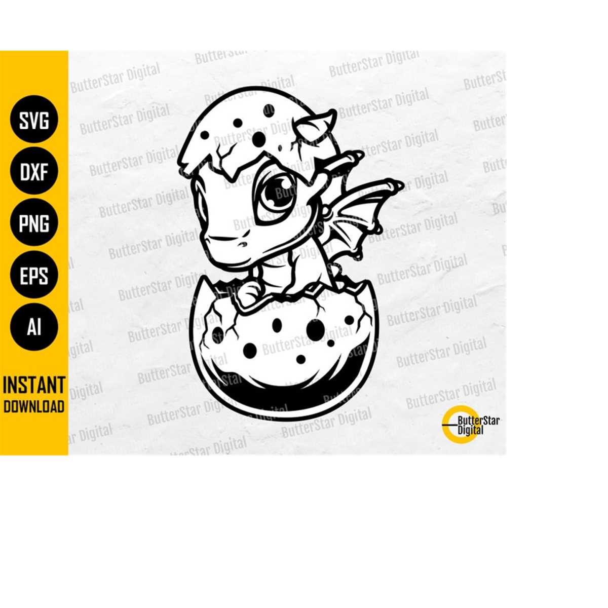 Hatching Dragon Egg SVG | Fantasy SVG | Cute Mythical Animal | Inspire ...
