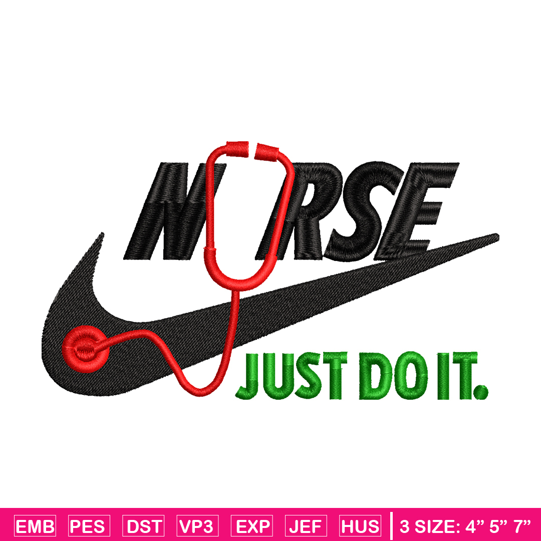 Nurse Nike embroidery design, Nurse Nike embroidery, Nike de Inspire