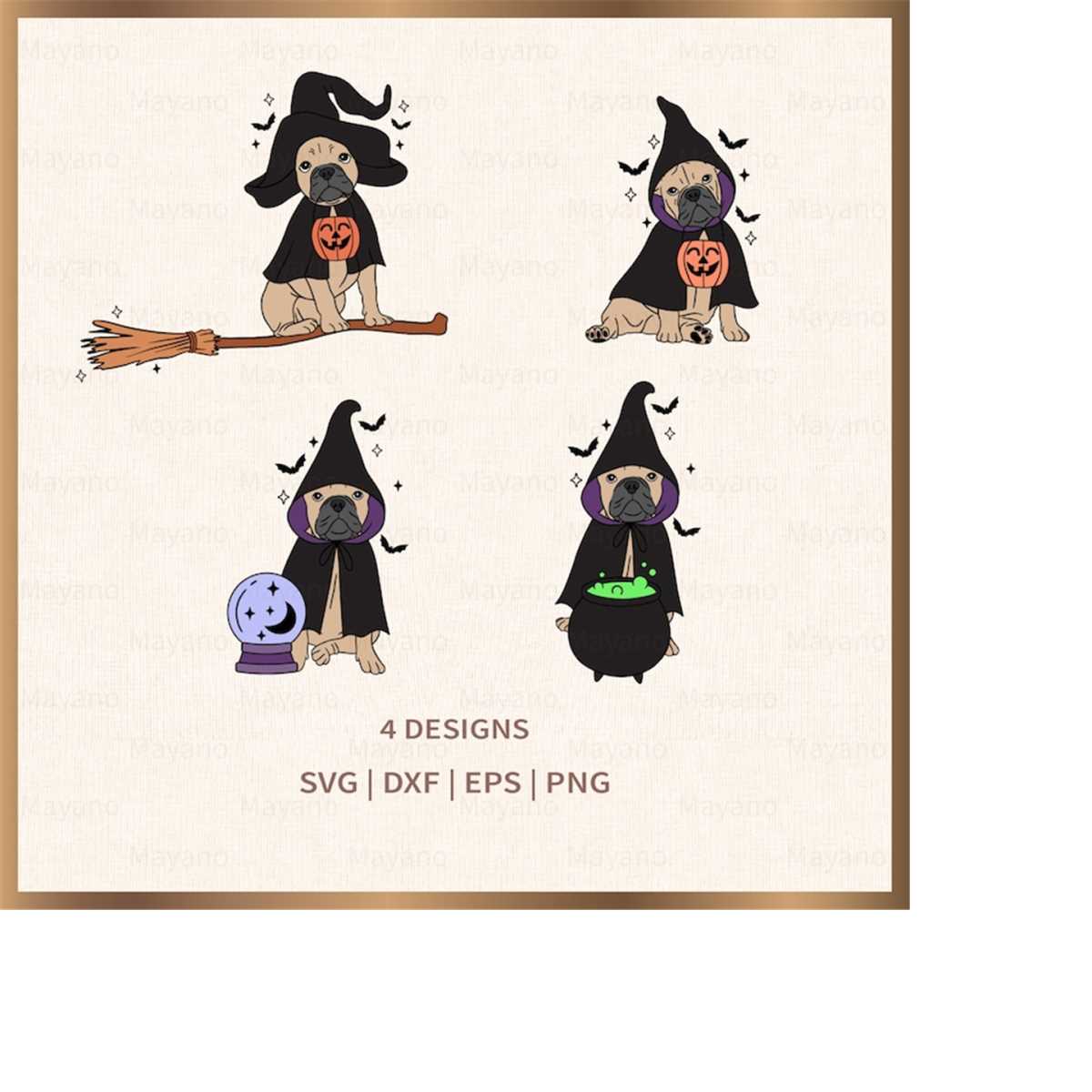 French Bulldog Witch svg, dog svg, Halloween svg, Files for | Inspire ...