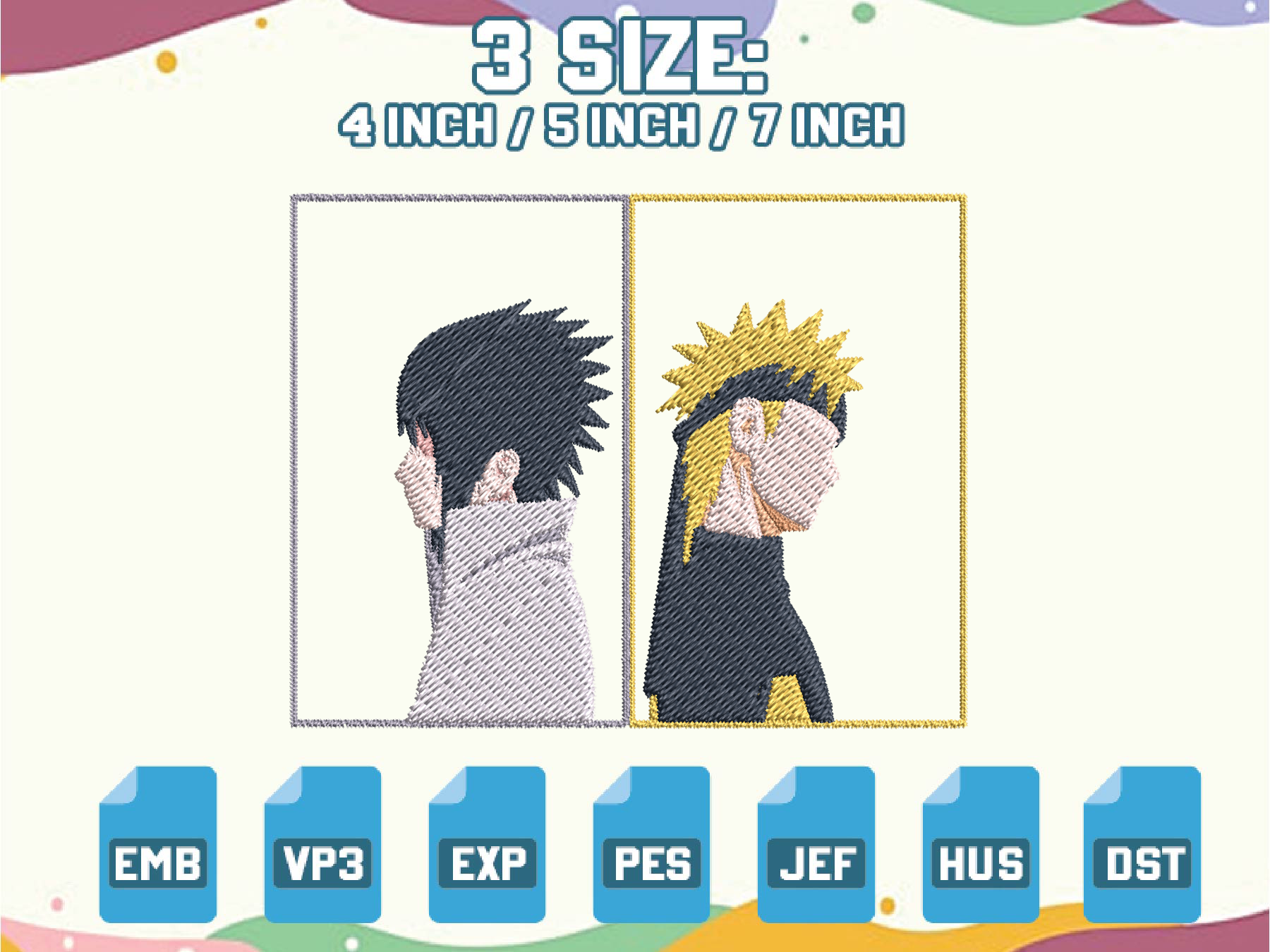 Ninja Anime Embroidery FIles, Anime Shinobi Embroidery Desig | Inspire ...