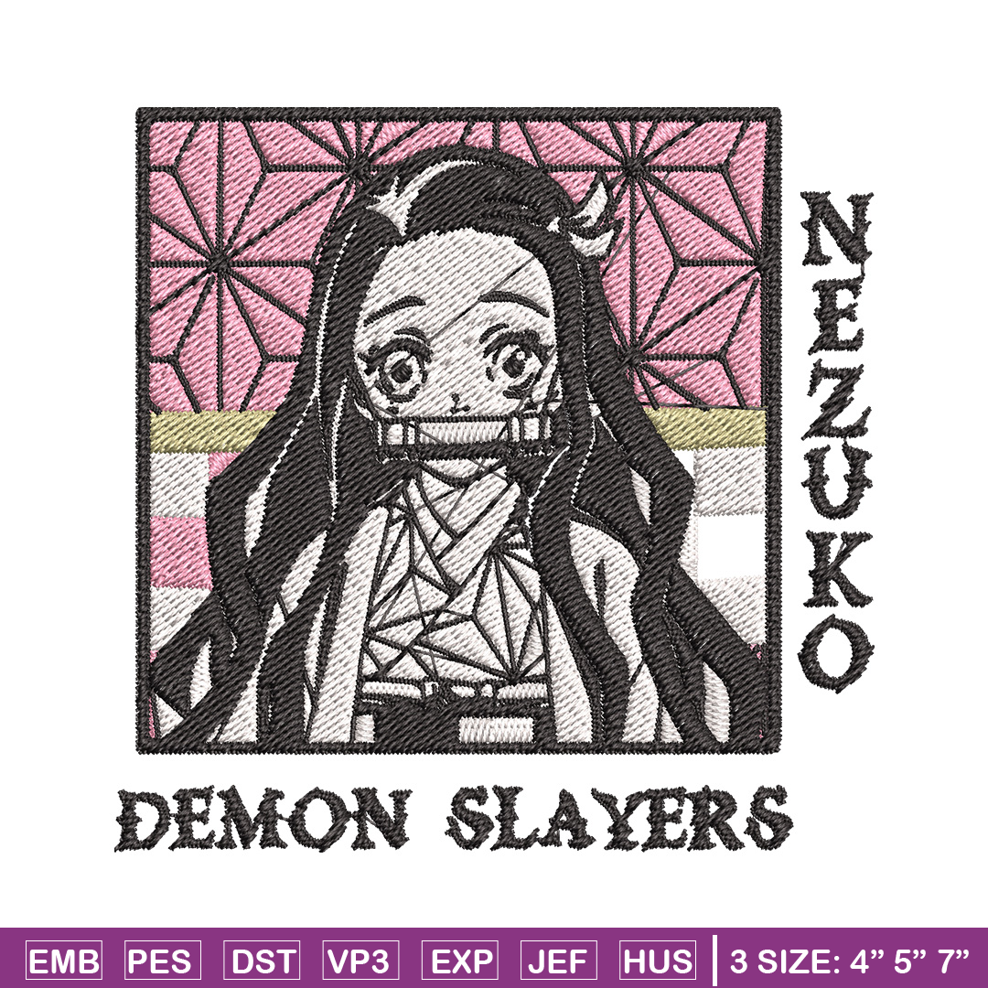 Nezuko frame embroidery design, Nezuko embroidery, Embroider | Inspire ...