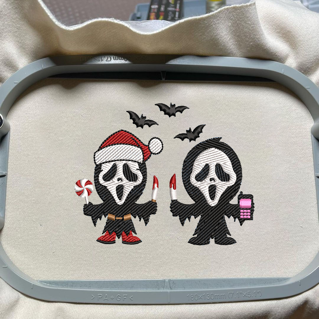Face Ghost Embroidery Design, Scream Face Ghost Halloween Ho | Inspire ...