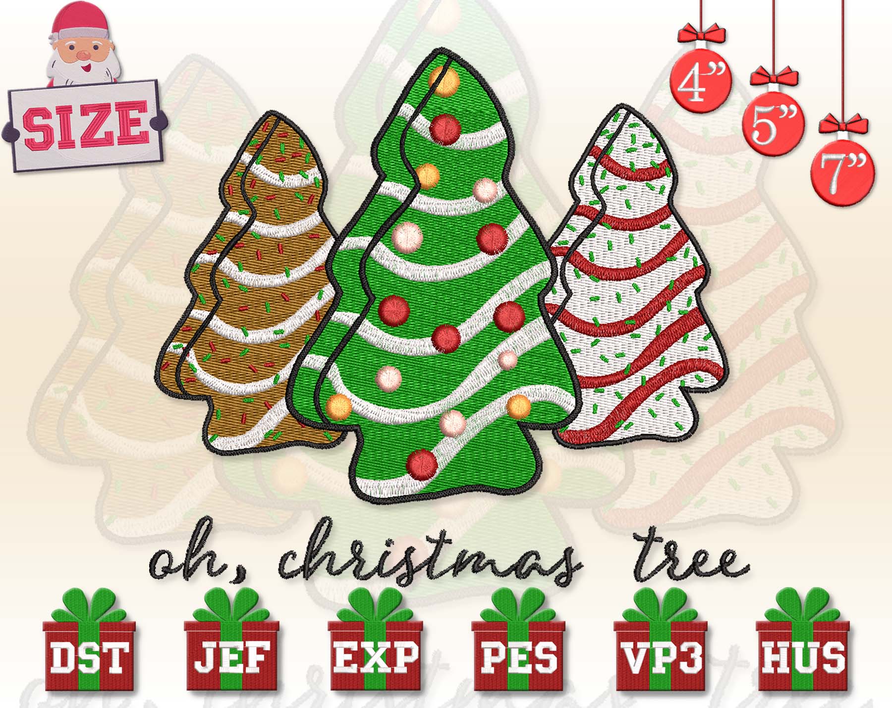 Christmas Tree Cake Embroidery Designs, Christmas Embroidery Inspire