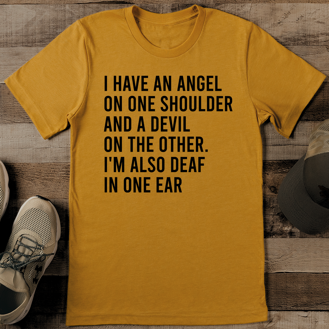 I Have An Angel On One Shoulder Tee Inspire Uplift I Have An Angel On One Shoulder Tee Inspire Uplift