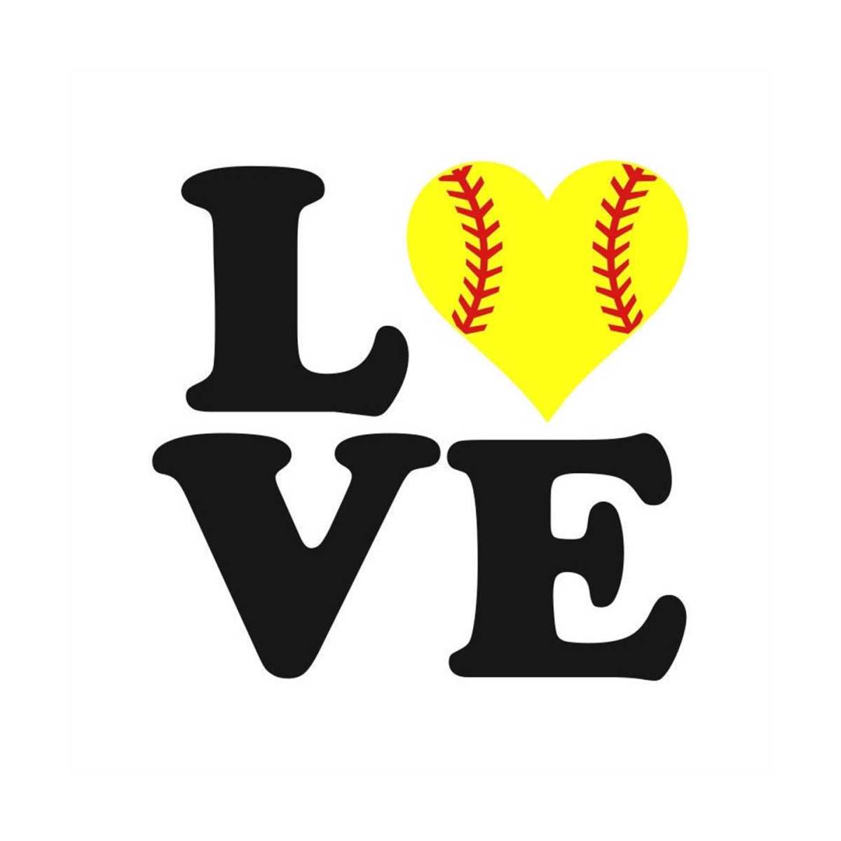 Softball SVG, Softball Heart SVG, Love Softball SVG, Digital Inspire