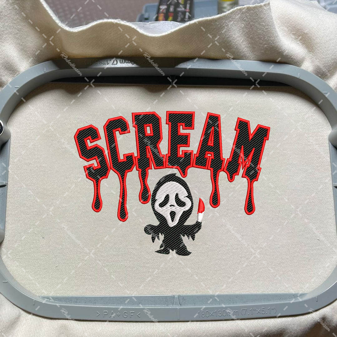Scream GhoScary Halloween Embroidery Design, Ghost Face Craf | Inspire ...