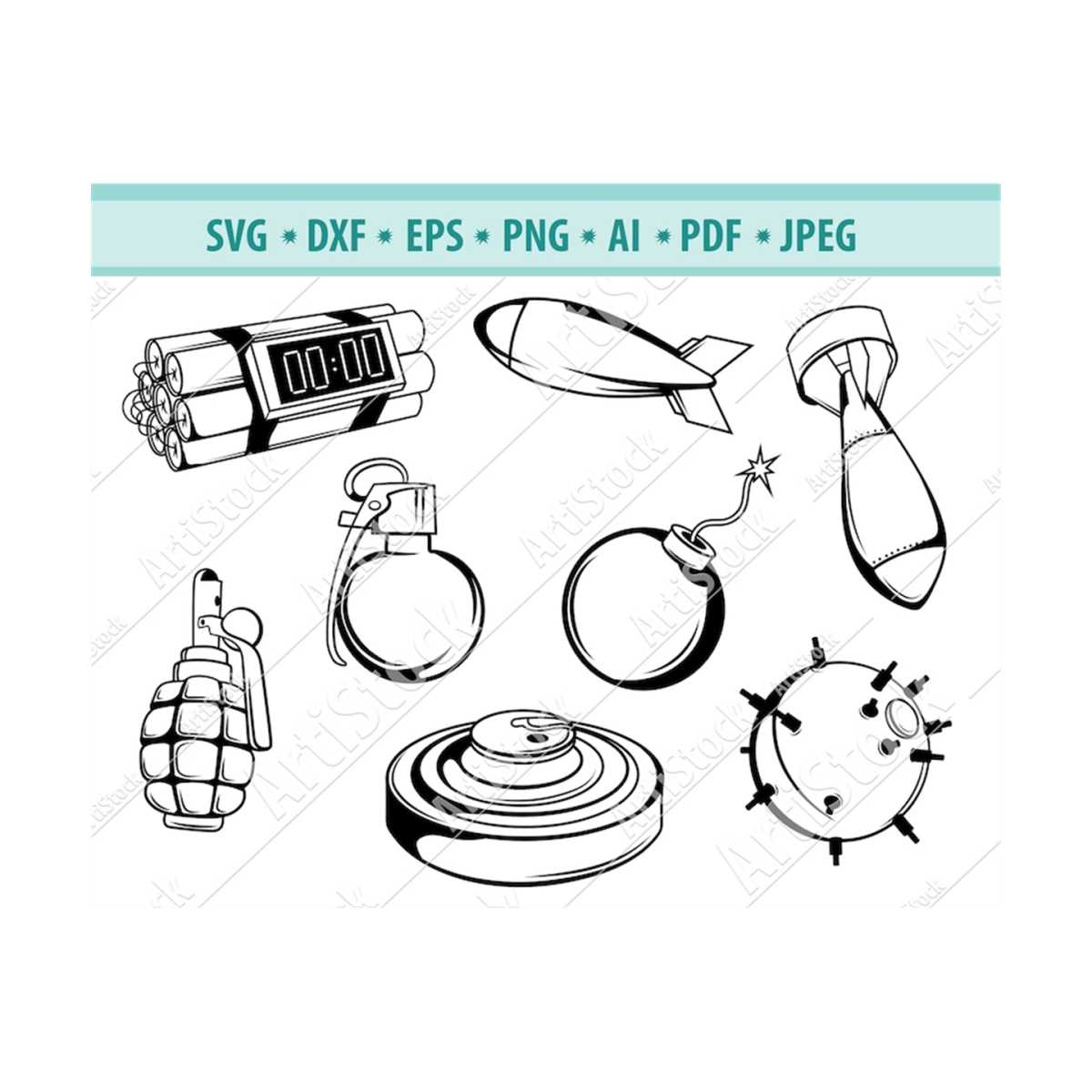 Bomb svg Bundle, Military bomb Svg, Bang clipart, Bomb Silho - Inspire ...