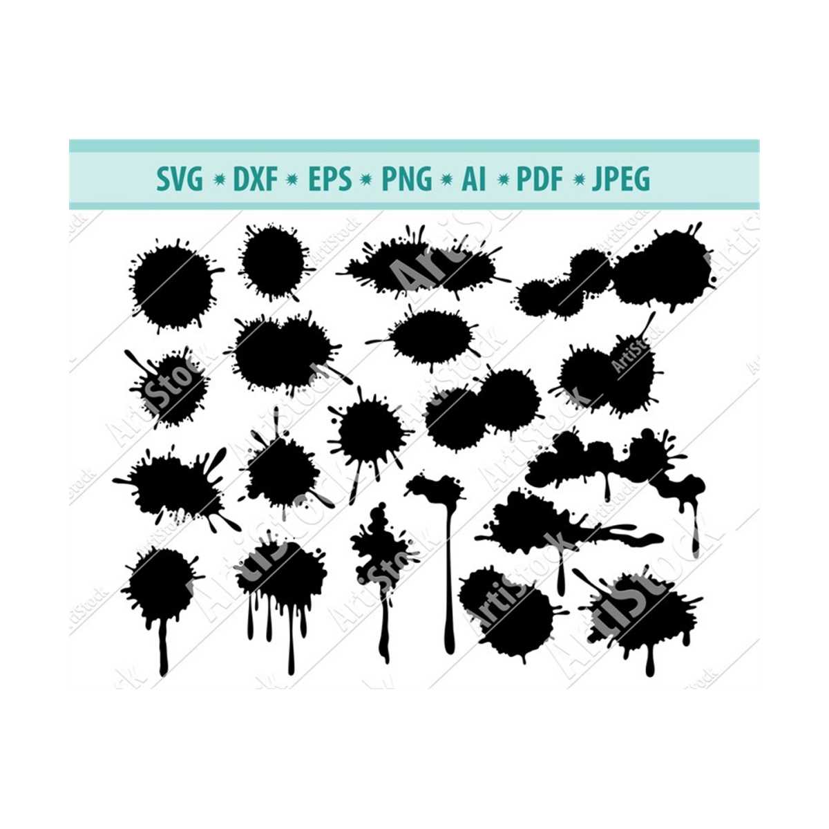Splatter svg file, Spots svg, Ink spots Svg, Paint splatter | Inspire ...