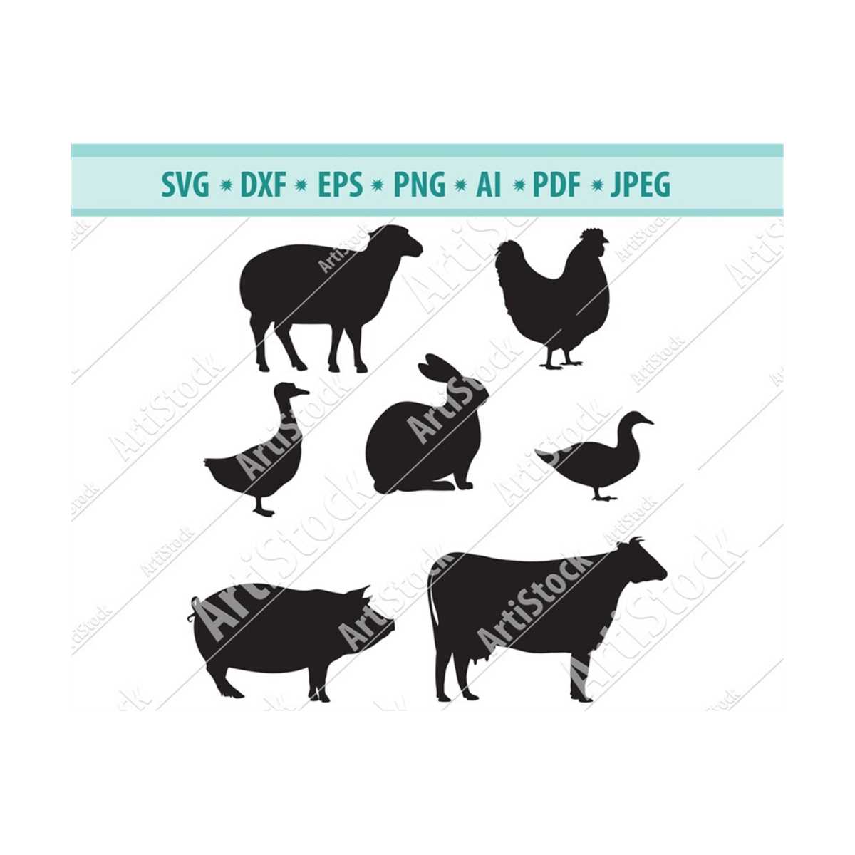 Farm SVG, PNG, DXF, Eps Cutting Files - Farm Animals Svg - A - Inspire ...