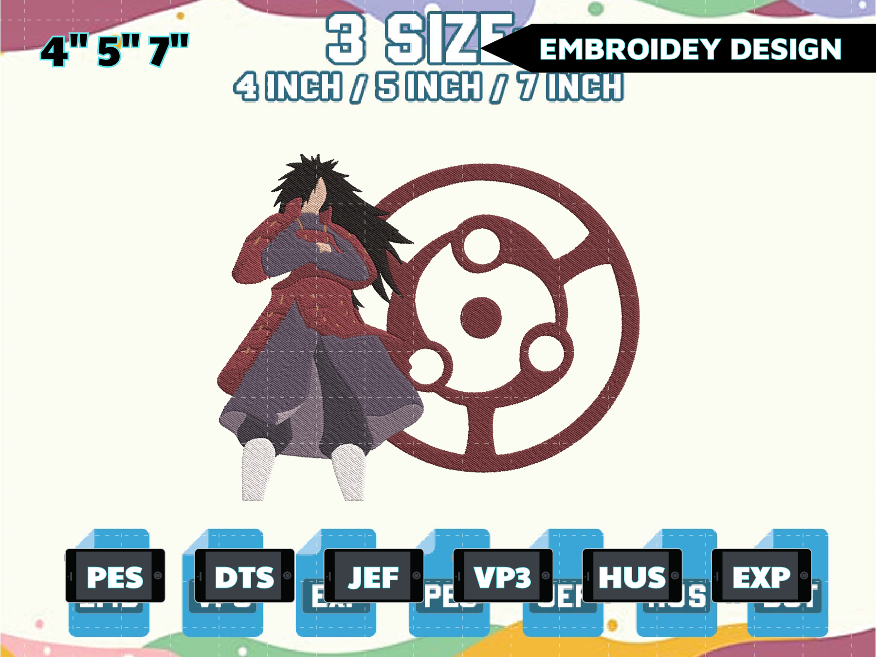 Ninja Anime Embroidery FIles, Anime Shinobi Embroidery Desig | Inspire ...