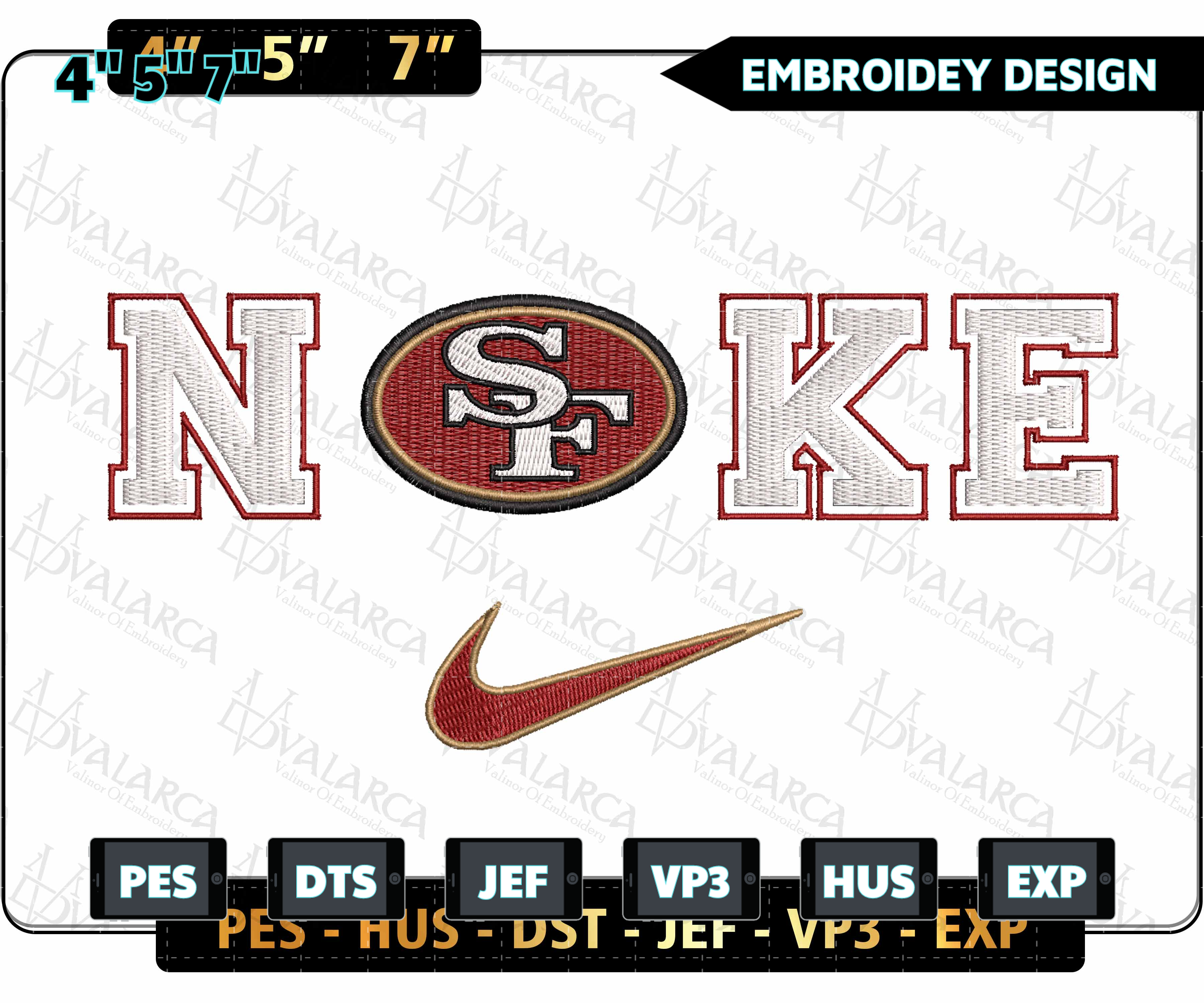 NIKE NFL San Francisco 49ers Logo Embroidery Design, NIKE NF - Inspire ...
