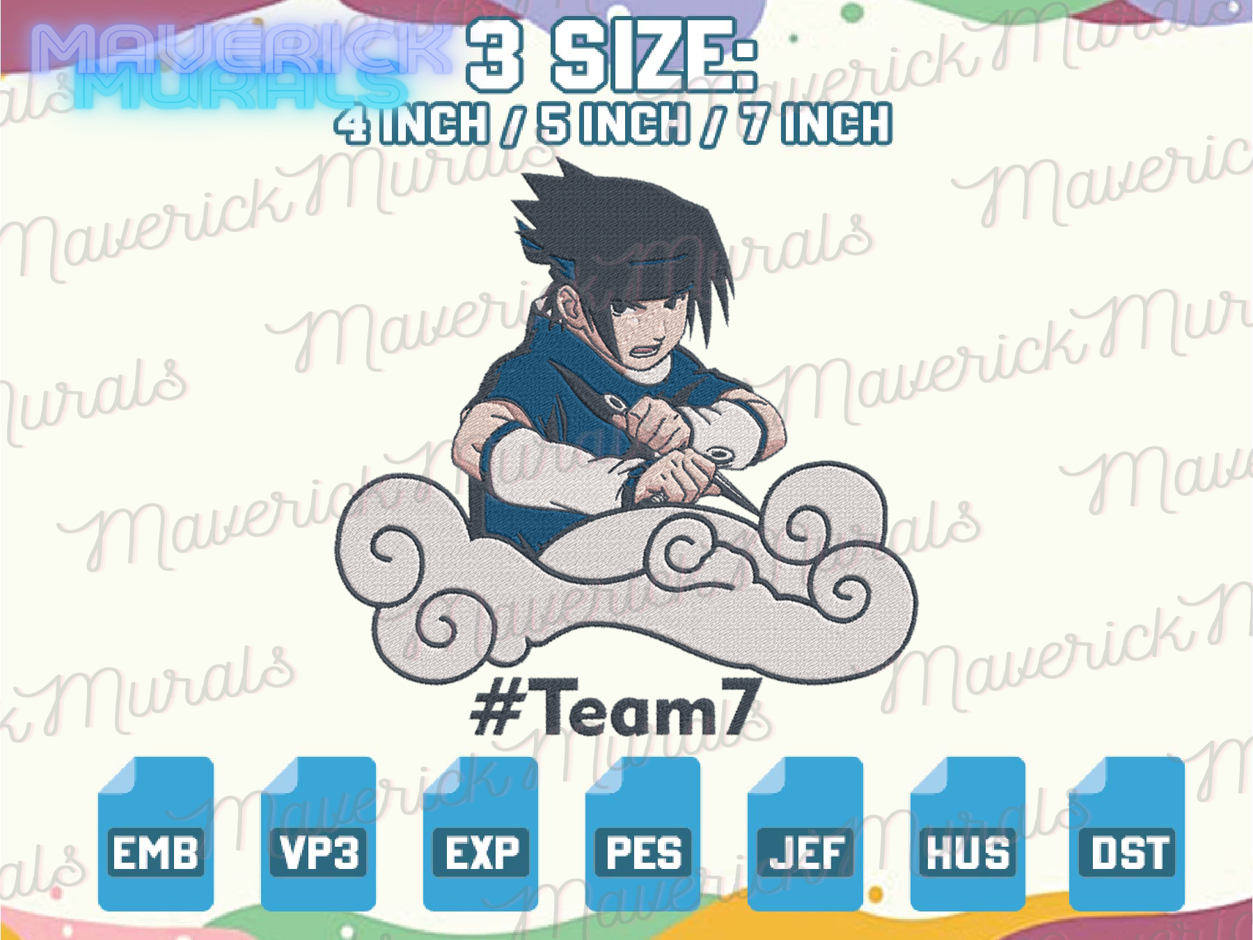 Ninja Anime Embroidery FIles, Anime Shinobi Embroidery Desig | Inspire ...