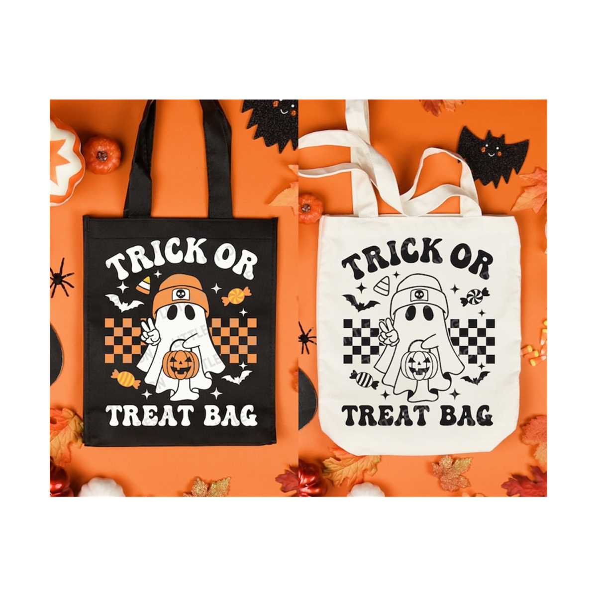 Trick or Treat Bag SVG, Kids Halloween Svg, Retro Ghost Png, | Inspire ...