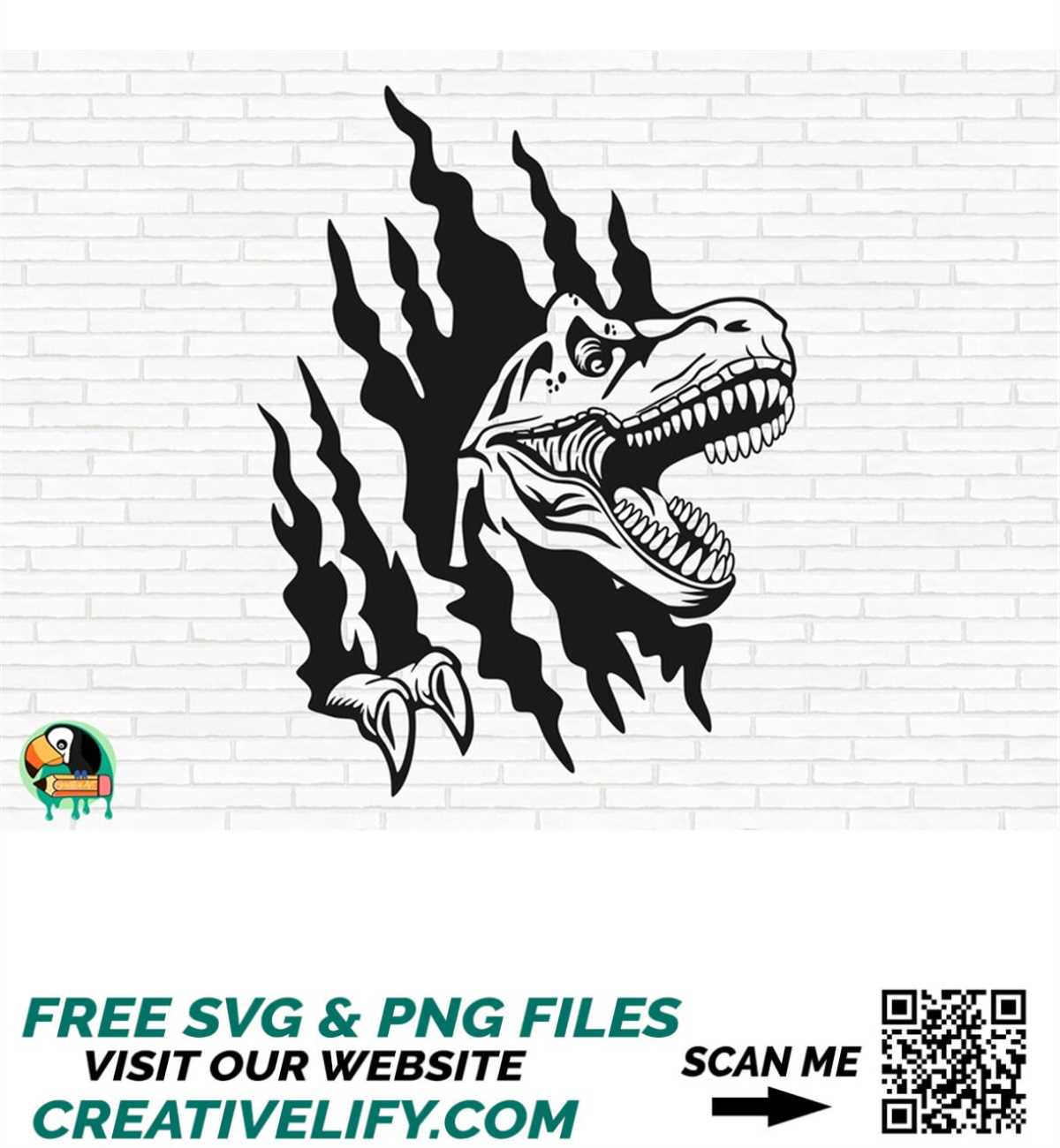 TRex Scratch SVG, Tyrannosaurus Svg, Dinosaur Scratch Svg, Inspire