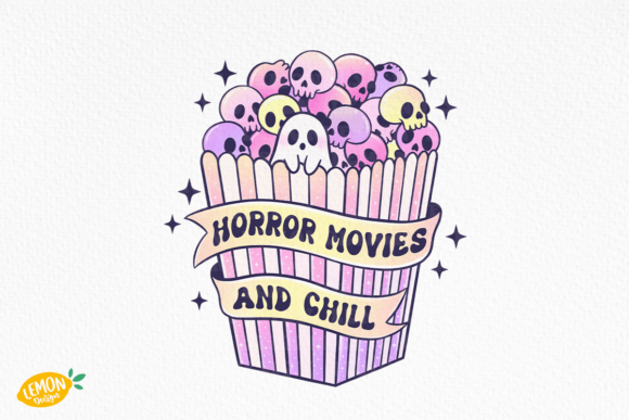 Pink Halloween Popcorn PNG Sublimation - Inspire Uplift
