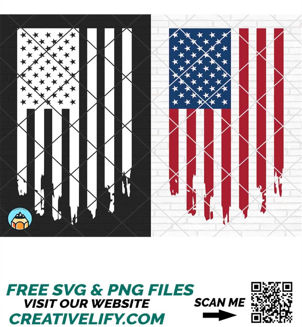 Distressed USA Flag Svg | American Flag Svg | Grunge Flag Sv - Inspire