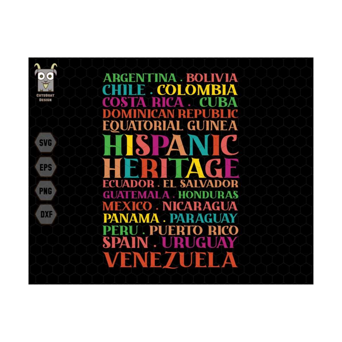 Hispanic Heritage Svg, Mes De La Svg, Herencia Hispana Svg, | Inspire ...