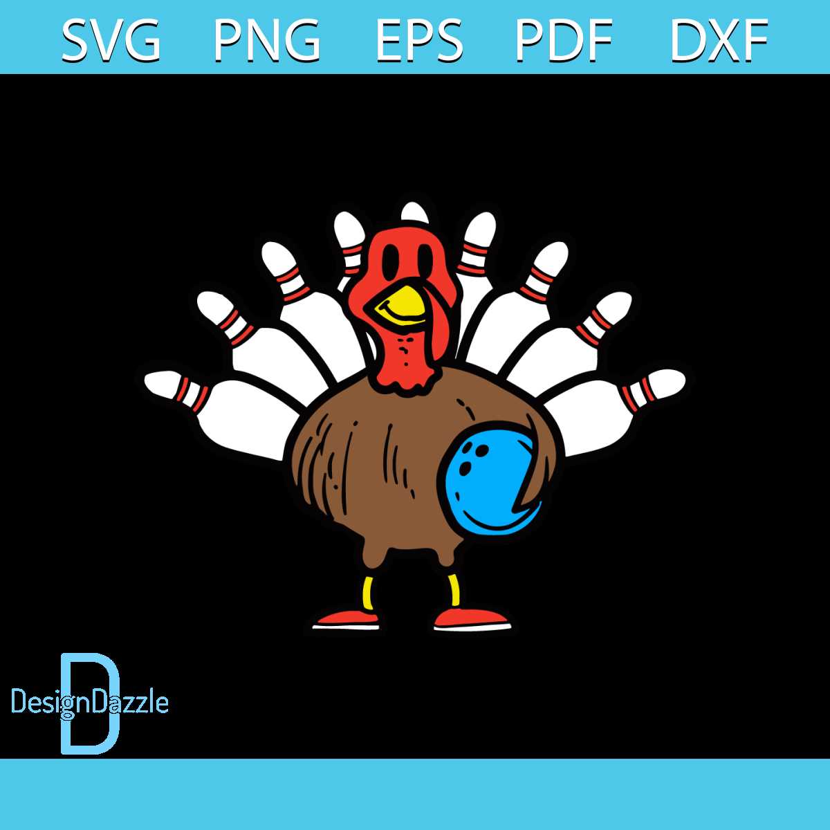 Turkey Bowling Thanksgiving Svg, Bowling Thanksgiving Svg, B Inspire