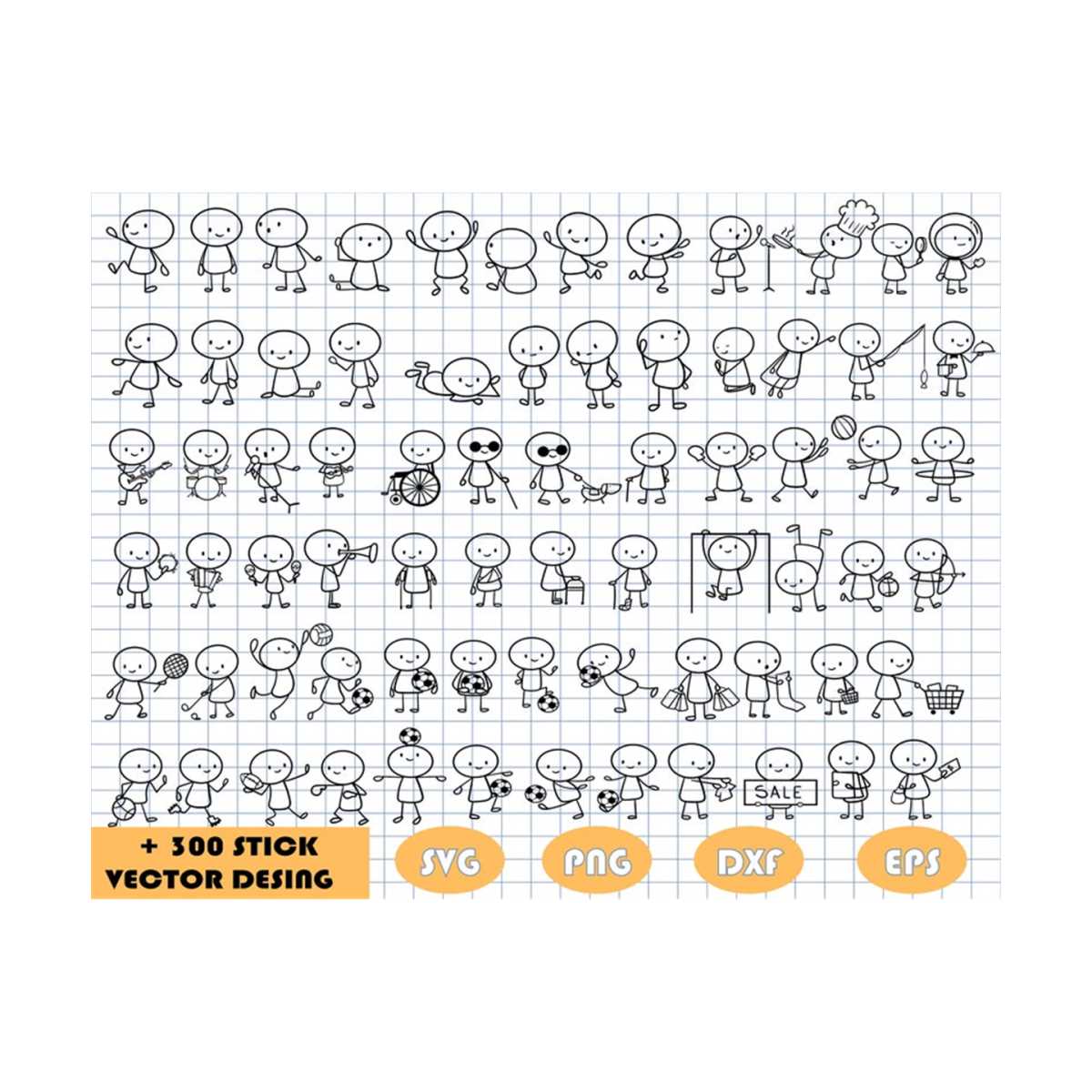 Stick Figure SVG Bundle, Stick Figure SVG, Stick Family Svg, - Inspire