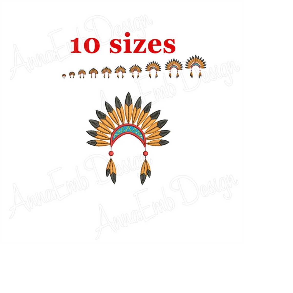 Indian Headdress Embroidery design. Indian Headdress mini. M - Inspire ...