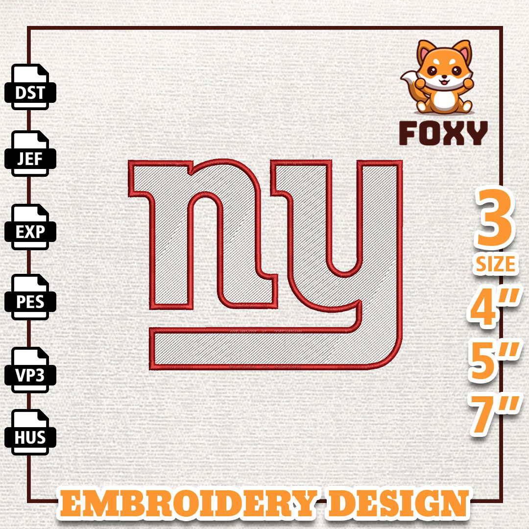 NFL New York Giants, NFL Logo Embroidery Design, NFL Team Em Inspire
