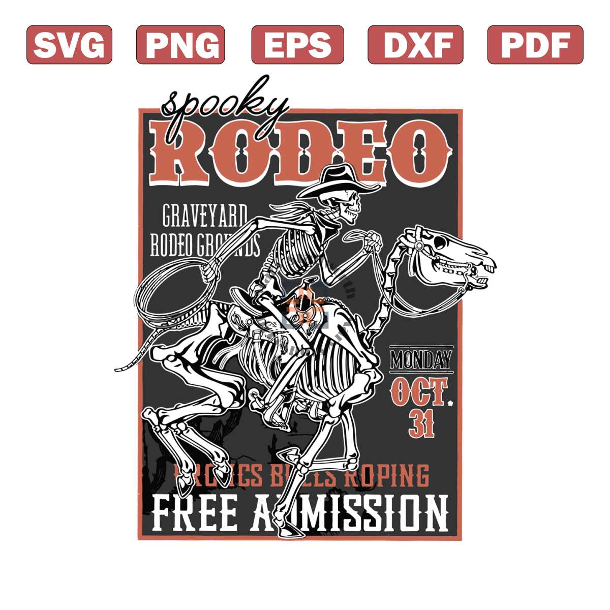 Spooky Rodeo Oct 31 Western Skeleton SVG File For Cricut | Inspire Uplift