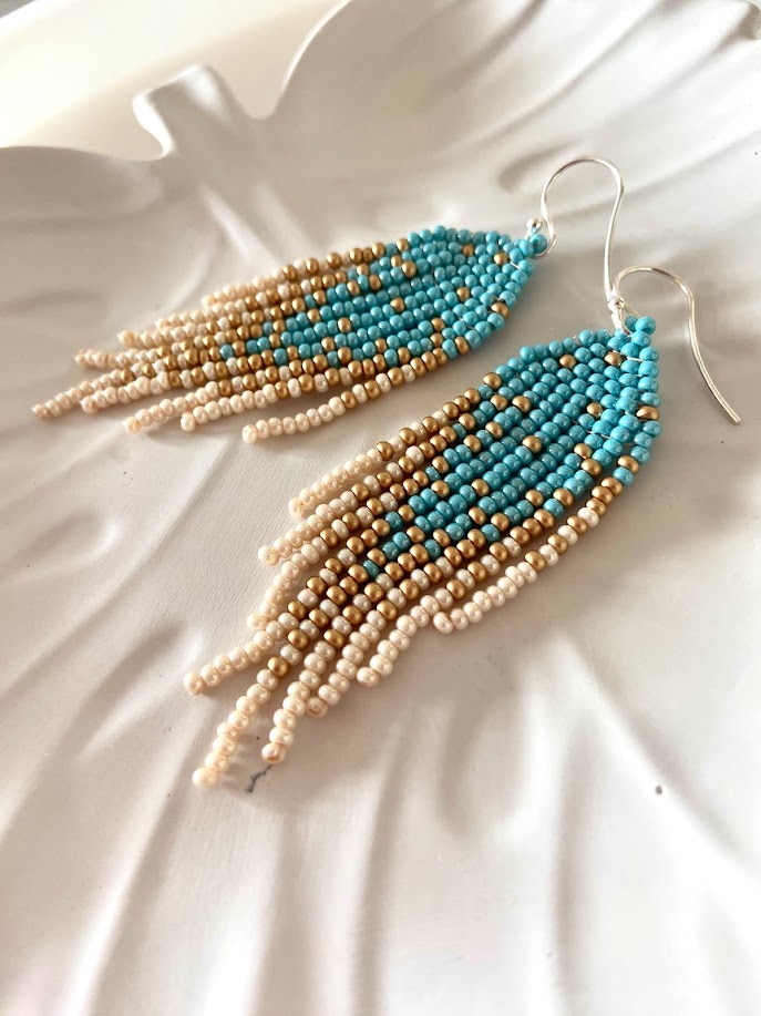 Blue Bead Earrings