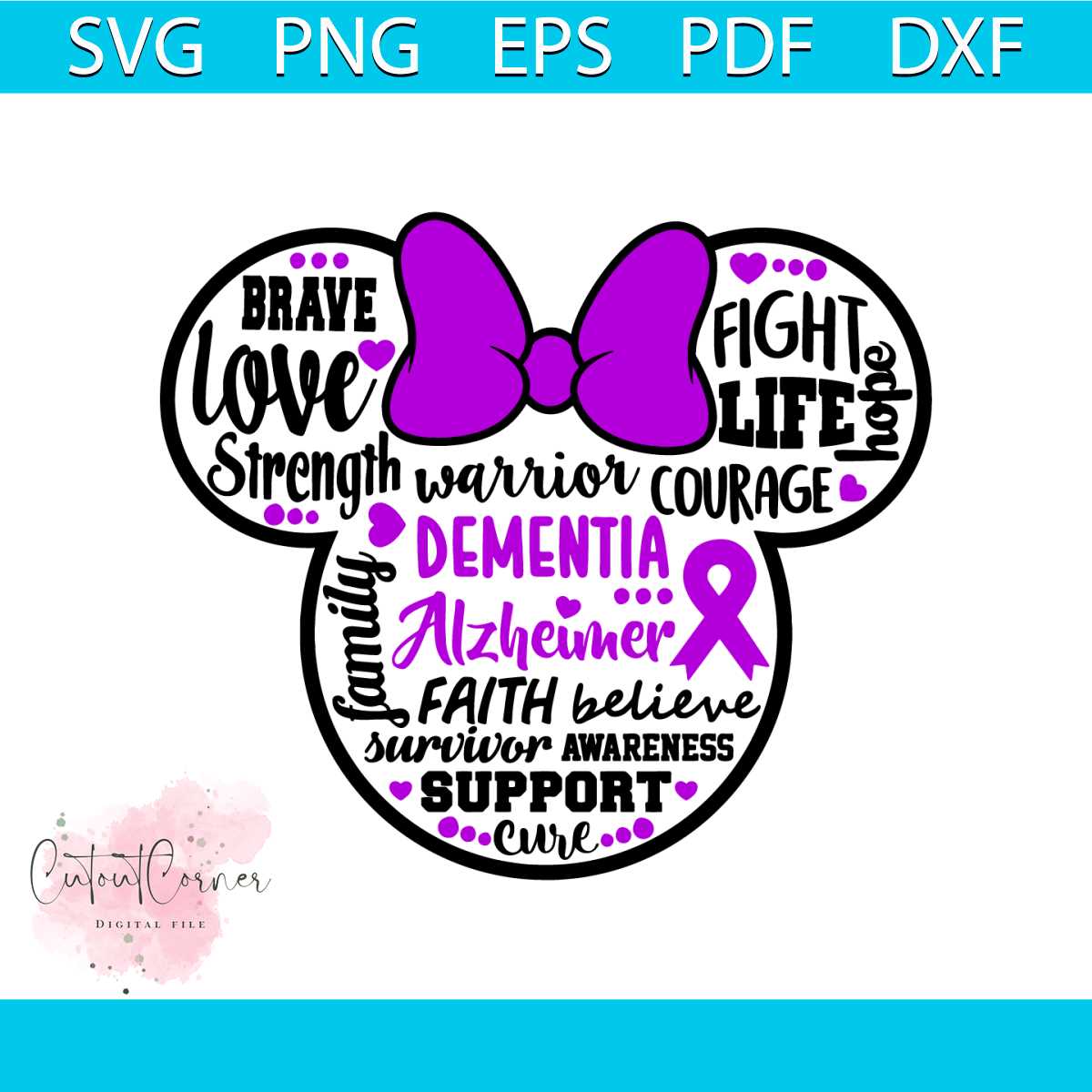 ALZHEIMER SVG, Ribbon Breast Alzheimer, Dementia Alzheimer r | Inspire ...