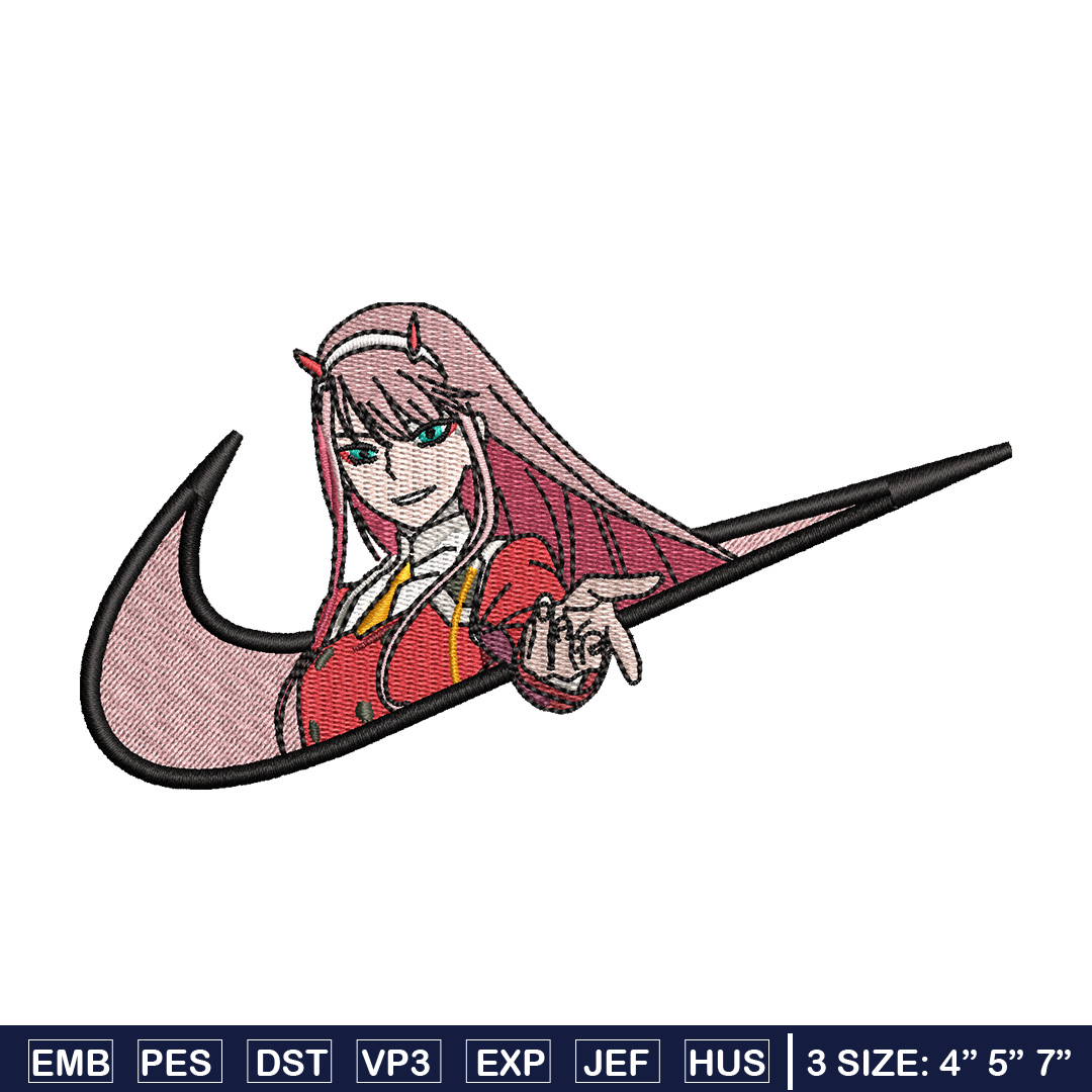 Code 002 nike embroidery design, Zero two embroidery, Anime | Inspire ...