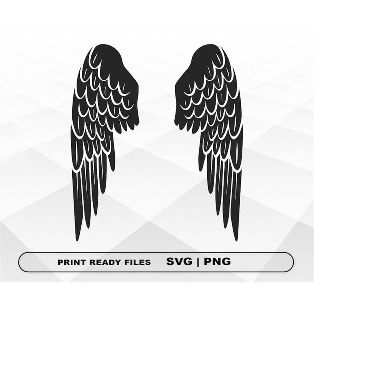 Angel Wings SVG and PNG Files Clipart, Angel Wings Print SVG - Inspire ...