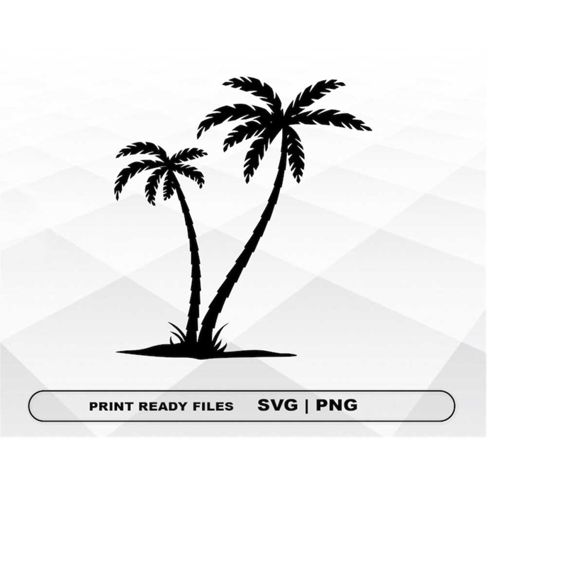 Palm tree SVG and PNG Files Clipart, Palm tree Print SVG, Di - Inspire ...