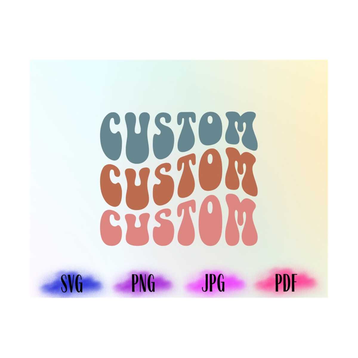 Custom Wavy Letters Svg, Custom Text Design Png, Colorful St | Inspire ...