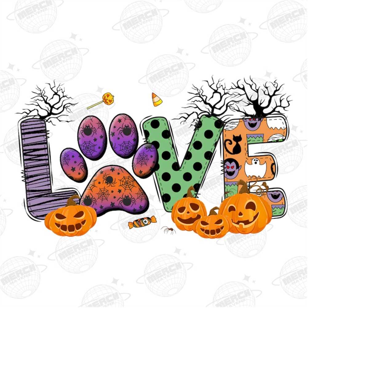 Halloween Sublimation Design Png, Love Dog Png, Dog Png, Hal - Inspire ...