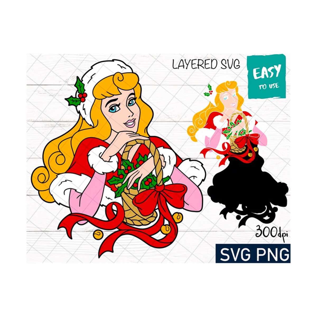 Christmas Princess SVG, Cricut svg, Clipart, Layered SVG, Fi Inspire