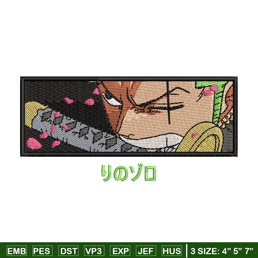 Zoro poster embroidery design, One piece embroidery, Anime d Inspire Uplift